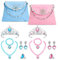 Hifot Handtasche Schmuckset für Kinder, Elsa Krone Halskette Armband Ring Ohrring Schneeflocke Taschen Kinderschmuck Set, Prinzessin Ankleiden Partyartikel Geburtstag Geschenk