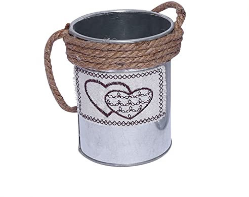 HLTER 3 paquetes de macetas de metal, macetas colgantes vintage de 4.7 pulgadas, macetas redondas de estilo rústico para colgar en la pared, mesa y decoración de fiestas