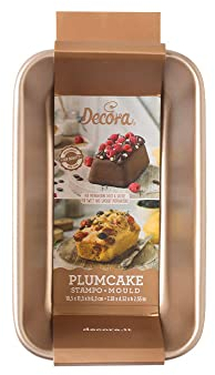 DECORA, 0070106 Gold Line Plumcake-Form 18,5 X 11,5 X 6,5 cm, Ideal für die Zubereitung von leckeren Plumcakes, Robustes Antihaft-Metall.