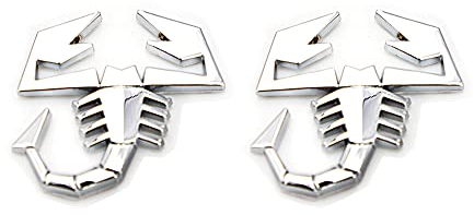 2 pezzi Adesivi Scorpione Decorazione Auto Adesivi Auto Moto Camion Bagagli Frigorifero Universale (argento)