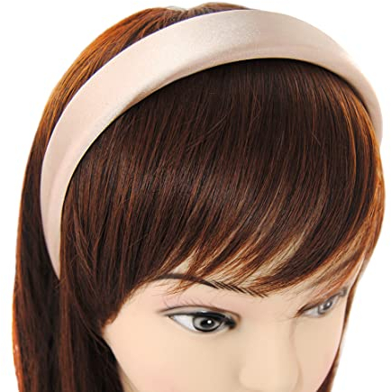 axy Haarreif mit Stoff gepolstertes Candy Colours und Satin Bezogen - Wunderschön Damen Stirnband Haarschmuck Haarreifen HRK7A (Beige)