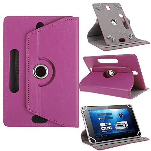 DV 10inch Tablet Case Cover - Universal Leather Stand Case Folio Cover Magic Leather 360° Rotating Case Fits for ALL 10 Inch & 10.1 Inch Android Tablets tab (Purple)