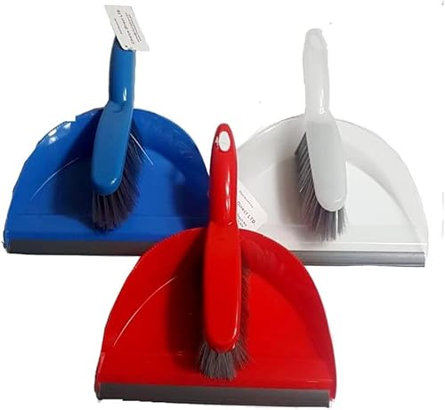 Best House Dustpan and Brush Set, Portable Cleaning Brush and Dustpan Combo Ideal for Home and Office Use (Blue, 5 Set)