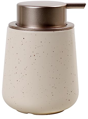 Seifenspender Beige Umlaca Spülmittelspender,Nachfüllbarer Keramik 350ml,Großer Pumpenkopf für Leichtes Pressen,Geeignet für Kinder,Spülmittel,Seifenmühle,Handseife,Waschmittel,Dusche,Küche