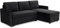 Home Detail Dorset 3 Seater Pull-Out Reversible Chaise Sofa Bed (Black Velvet)