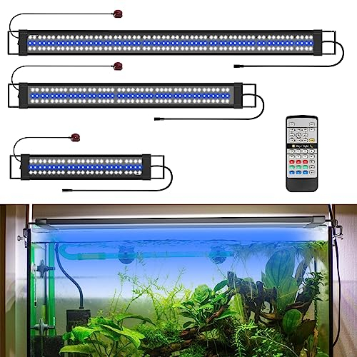 Cecaylie Iluminación LED para acuarios 120cm, 5 modos, luz para acuarios 45W, modo 24/7, brillo ajustable, 10 niveles de atenuación, para acuarios de agua dulce de 120-150cm