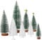 Fayavoo 8Pcs Mini Christmas Tree Bottle Brush Christmas Trees, Miniature Sisal Frosted Christmas Trees, Artificial Small Snow Christmas Trees for Xmas Tabletop Decor Christmas Ornaments