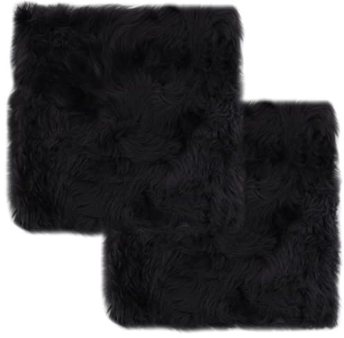 SKM Stuhlkissen 2 STK. Dunkelgrau 40×40 cm Echtes Schaffell, Weight: 0.9 kg, 283888