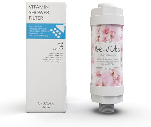 Filtro doccia coreano con vitamine, Be-Vita, anti perdita di capelli, previene la pelle secca, rimuove il cloro, rimozione della ruggine, aromaterapia rilassante, non tossico (fiori di ciliegio)