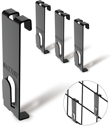 Gridwall Haken - 16 Stück Display-Haken für Gitterwandpaneel - Gitterhaken mit extra Aufhänger an der Unterseite - langlebige Wandplatte zum Aufhängen im Einzelhandel