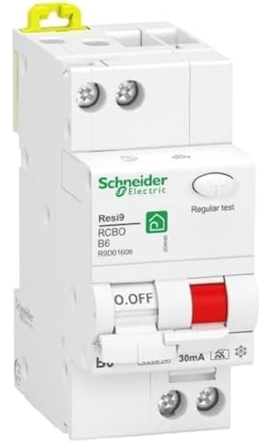 Schneider Electric FI/Leitungsschutzschalter Resi9, 1-polig+N, 6A, B-Charakteristik, 30mA, Typ A, 6kA, Artikelnummer R9D01606