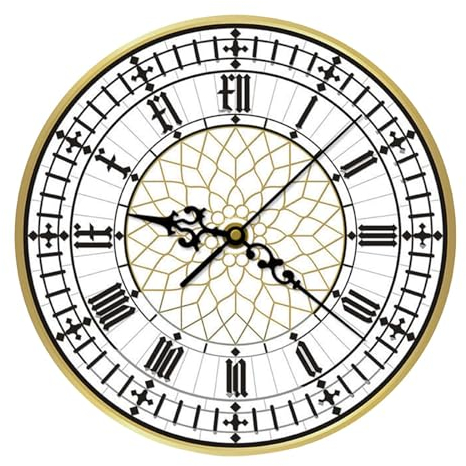 LOVIVER Big Ben-Uhr, Acryl-Wanduhr, modernes, leises Uhrwerk, Dekor, geräuschlos, Nicht, Analoguhr für Klassenzimmer, Büro, Zuhause