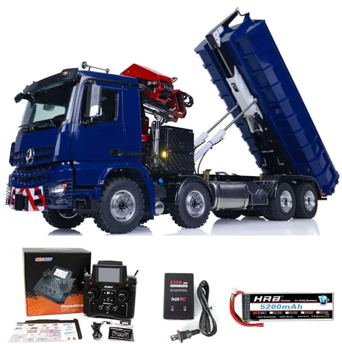 wheelfun 1/14 RC hydraulische Rolle EIN/aus Dumper LKW Kran für RTR 8X8 Arocs Fernbedienung Auto PL18Ev Lite Radio zusammengebaut Baufahrzeug Hobby Grade Modell LESU Baufahrzeug