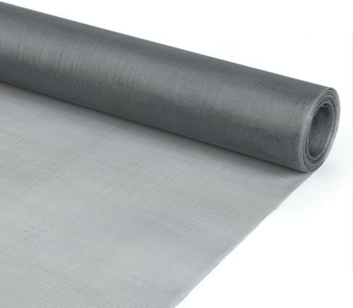Fliegengitter Fiberglas Meterware 2x2.5m, Moskitonetz Rahmen Anti-Mosquito Insekt Insektenschutz-Rolos für Balkontür Wohnzimmer Terrassentür.- Grau