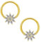 Gojewen 2er Brustwarzenpiercing Nippel Ring Barbell 14mm Chirurgenstahl Gold Brustpiercing Blume Piercing Brustwarze Schmuck Damen Frau