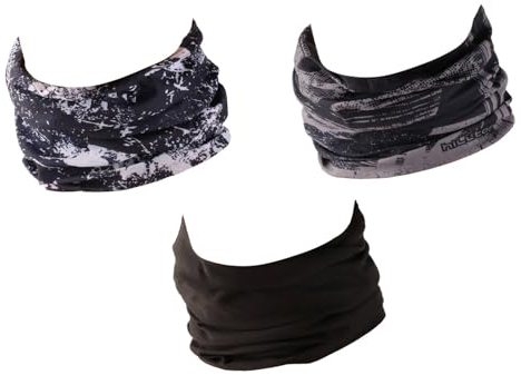 Hilltop 3 x Motorrad Multifunktionstuch, Schlauchtuch, Sport-Halstuch, Bandana / 3-er Set in aktuellen Designs, 3er Set:Dark Knight