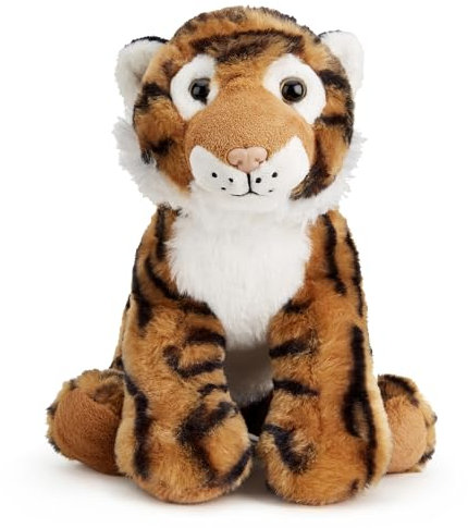 Zappi Co Tiggi der Tiger Plüschtier (22cm) Gestreifter Dschungelkater - Weich, Kuschelig, 100% Recycelt - Majestätischer Katzenfreund