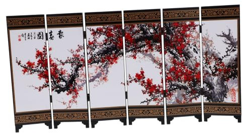 IMIKEYA Petit Écran Décoration De La Maison Bureau Art Artisanat Ornement De Bureau Paravent Ornement Mini Paravent Chinois Art Traditionnel Mini Bureau Écran Diviseur en Bois Noir