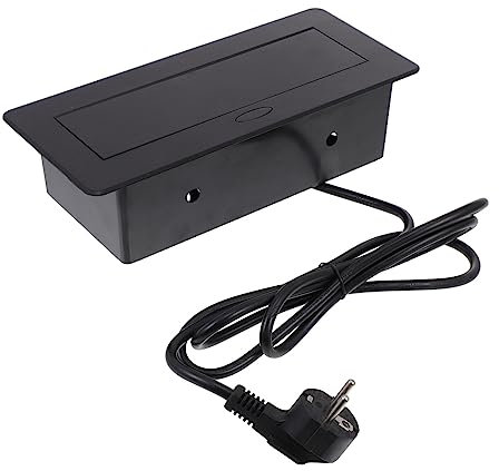 DOITOOL 1Stk Tischsteckdose Charger ladegeräte strommessung Steckdose Power Board schnelllade Konferenz-Einbausteckdose Haussteckdose EU-Steckdose Mehrzweck-Steckplatte Zinklegierung Black