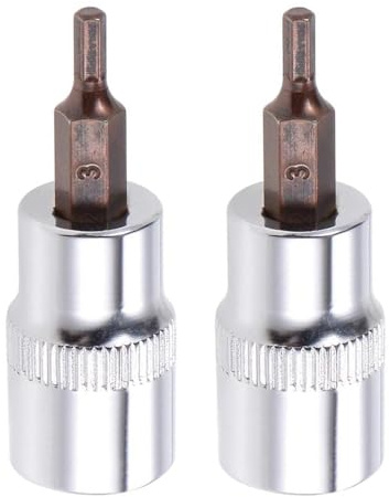 2PCS Juttzzei Hex Bit Socket, 3/8 Drive x H3 (3mm) Allen Key Socket | Premium S2 Alloy Steel 3mm Hex Bit with 1.89 Length for Torque Wrench, Ratchet Wrench, Impact Power Drills