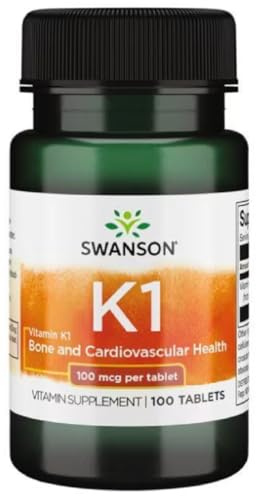 Swansons Swanson - Vitamin K1 | Essential Nutrient for Bone and Cardiovascular Health | 100mcg Tablets - 100 Count