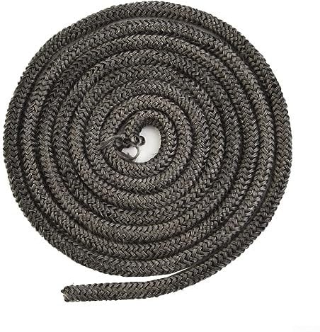 Oniissy 12 mm Fiberglas-Seil, 2 m Länge, schwarz, für Ofen, dunkelgrau, Türdichtung, Feuerseil, Ofen-Fiberglasschnur, 200 cm, für Kamine, Kessel, Industrieofen (schwarz)