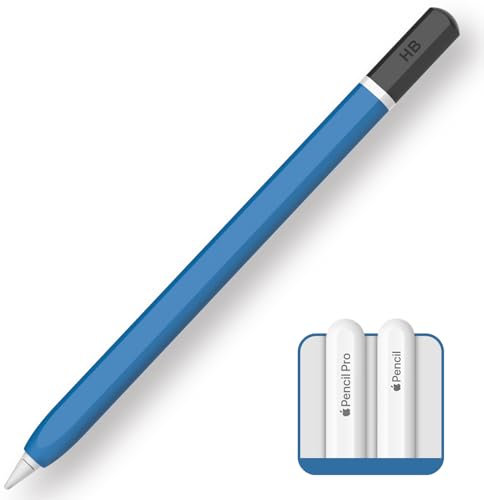 TRONWIN Custodia per Apple Pencil Pro, custodia con design classico a matita, custodia in silicone per Apple Pencil di seconda generazione, impugnatura perfetta per Apple Pencil Pro Sleeve (blu)