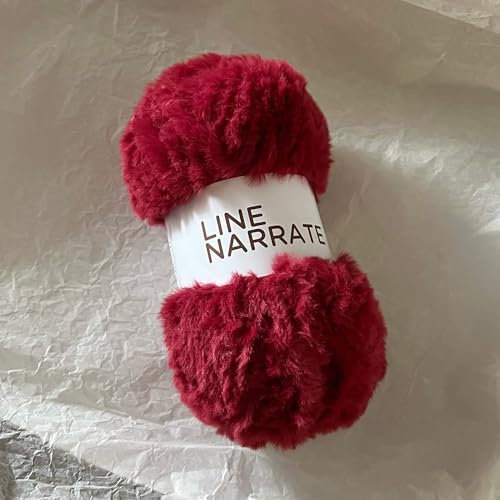 Lot de 2 rouleaux de fil en fausse fourrure de vison épais et moelleux pour tricot écharpe, couverture, poupées, tapis, sacs (21, rouge Ankela)