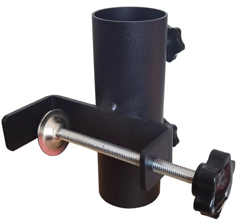 Deck Umbrella Holder Clamp Outdoor Attaches to The Railsor Fence Post, Railing, Bleachers, Benches, Tailgates and More