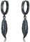 Midir&Etain Feder Hänge Ohrringe für Männer Frauen 925 Sterling Silber Schwarz Punk Ohrring mit Türkis Gothic Schmuck Geburtstags Vatertag Geschenk für Jungen Gattin Mutter