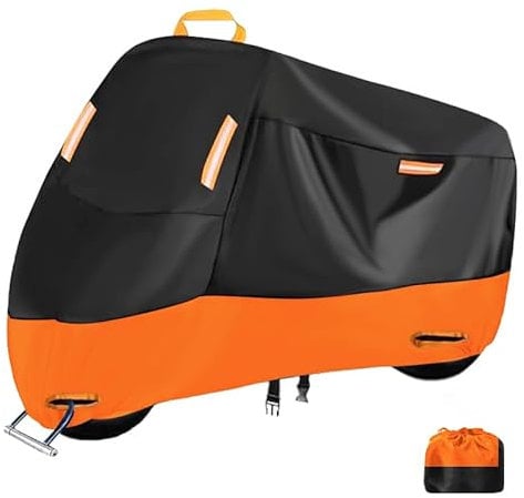 Motorcycle Cover for CG 125 Deluxe/Self/Deluxe 125/ Pridor 100, Oxford Fabric Motorbike Cover, With Lock Holes Breathable Waterproof UV Outdoor Protection,A