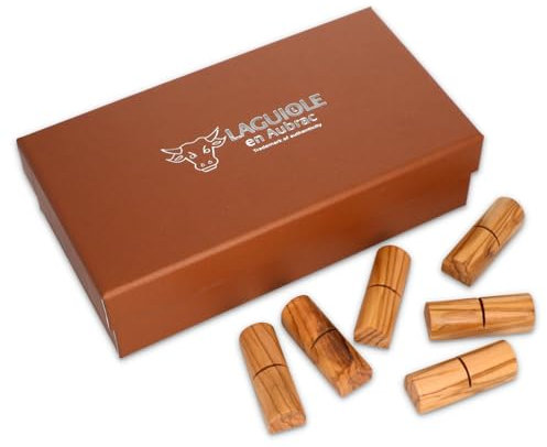 Laguiole en Aubrac - Sechs Messerbänkchen aus Olivenholz - Passend zu den Steakmessern