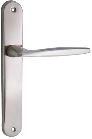 domino Set de poignées de porte sans trou Ensemble de poignées pour porte intérieure de chambre, entrée, couloir – aluminium résistant argenté universelle MIA M9 BO