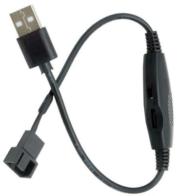 Klaisy Cable adaptador de alimentación USB a ventilador de 4 pines de 5 V a 12 V con funda USB con interruptores USB a 4 pines