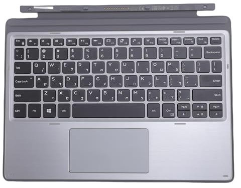 Gugxiom Clavier de Tablette Hebrews pour Dells Latitude 7200 7210, Clavier Rechargeable avec pavé Tactile ajusté pour 2 dans Une Tablette de 1 K18m avec Hébreux QWERTY Layout