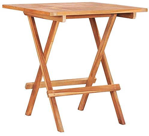 HaoChrymec Bistrotisch Klappbar aus Teakholz, Kompakte Größe, Ideal für Garten und Terrasse, Wetterfest, Beistelltisch Outdoor, 60x60x65 cm