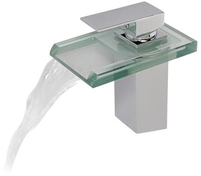 LED Wasserfall Waschbeckenarmatur, LED-Wasserhahn mit Farbwechsel Waschbecken Armaturen für Badezimmern Toiletten Hotels