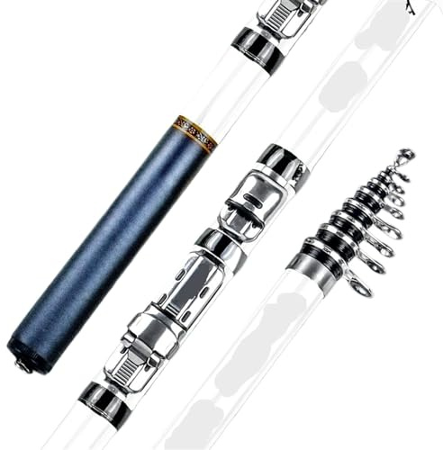 Spinnrute Rock Fishing Carbon Mini Teleskop tragbar 1,5/1,8/2,1/2,4/2,7/3,0 m(White,1.8Meter)