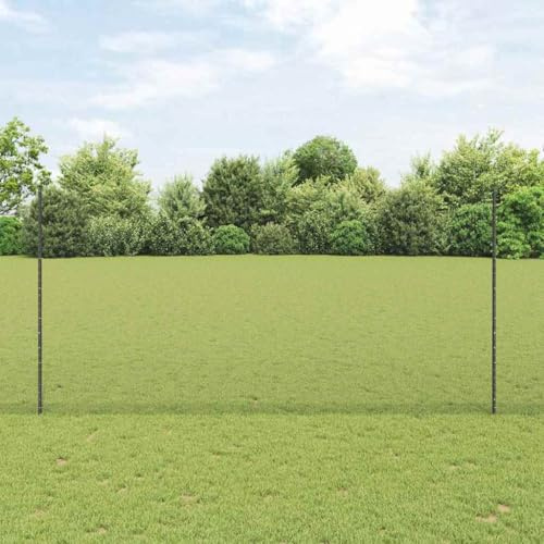 QJBSAVVA Stahl Gartenzaun 5000×2,7×150 cm anthrazit, Staketenzaun mit Pfosten, rostfreier Drahtzaun für Hunde, Hühner, Weide, Garten, Camping