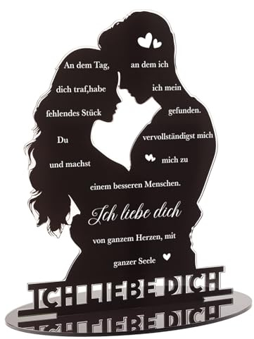 Anruzon Geschenk für Paar, Ich Liebe Dich Geschenke für Männer und Frauen, Geschenke für partner, Valentinstagsgeschenk, Jahrestag Geschenk für Sie Ihn, Acryl-Schilder