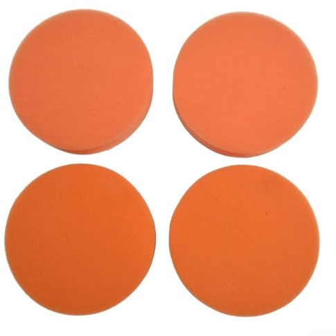 Professionelles 10,2 cm flaches Polierschwamm-Set, 100 mm, orange-weiß, Polierpads für Automobil-Wachsen und Lackkorrektur mit Poliermaschinen