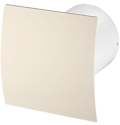 Armar Trading LTD Bathroom Extractor Fan 125mm / 5 with Non Return Valve/Backdraft Shutter Kitchen Ventilator with Modern Front Panel (125mm Turbo Fan with Humidity Sensor, Cream/PEE)