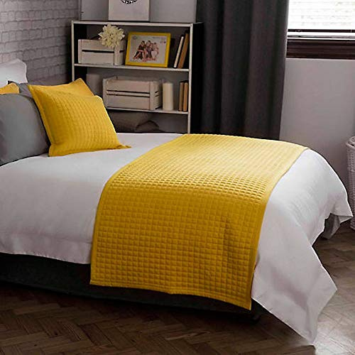 Belledorm Crompton Quilted Jersey Bed Runner, Saffron, 70 x 220 Cm