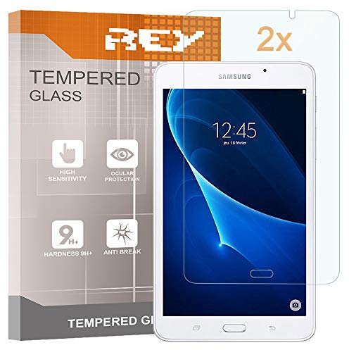 REY 2X Protector de Pantalla para Samsung Galaxy Tab A 7, Cristal Vidrio Templado Premium, Táblet