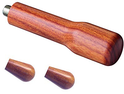 scarlet espresso | Edelholzgriff »Precioso« für Siebträger mit M12 Edelstahlschraube für Rocket Bezzera La Marzocco etc. (Set Sandelholz - Braun, Griff3 + 2x Kipphebel)