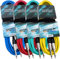 keepdrum 4x Gitarrenkabel Mono-Klinkenkabel 6m Farben-Set