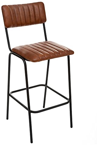 Atmosphera - Barstuhl Dario cognacfarben - Metall und Leder - Cognac-braun