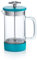 Barista & Co Core Cafetière à piston française – Passoire à thé et à café sans plastique avec gobelet en verre borosilicate, filtre en métal et base en acier amovible – Infuseur manuel à thé et à café bleu sarcelle 350 ml