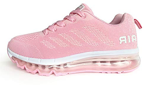 Sumateng Homme Femme Air Running Baskets Chaussures Outdoor Running Gym Fitness Sport Sneakers Style Multicolore Respirante Pink 36 EU