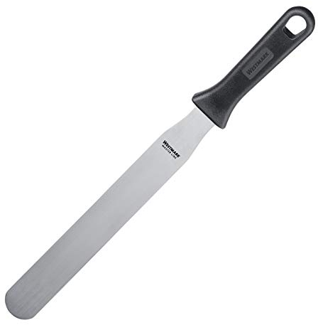 Westmark Spatules Professionnelles, Droit, Flexible, Dimensions : 3,5 x 25,5 cm, Longueur : 38,5 cm, Acier Inoxydable/Plastique, Master Line, Noir/Argent, 31232270